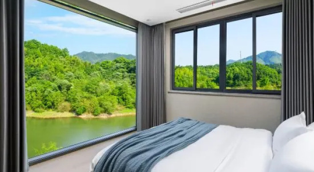 Люкс с 2 комнатами с видом на озеро Huangshan Taiping Lake Shancheng Jiushi Vacation Apartment