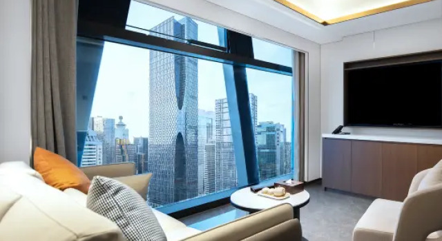 Люкс с 2 комнатами с видом на город Yunlu Serviced Apartments (Shenzhen Luohu Port  Dongmen Old Street Branch)