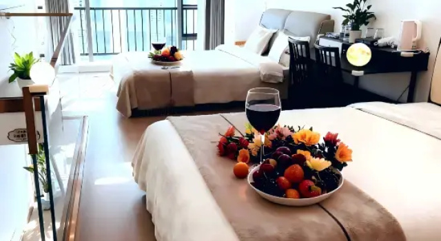 Двухместный люкс Business Guiyue Loft Movie Homestay (Wuhan Tianhe Airport Aviation Headquarters Subway Station)