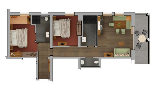 Апартаменты с 2 комнатами с балконом Haus Sonnenterrasse