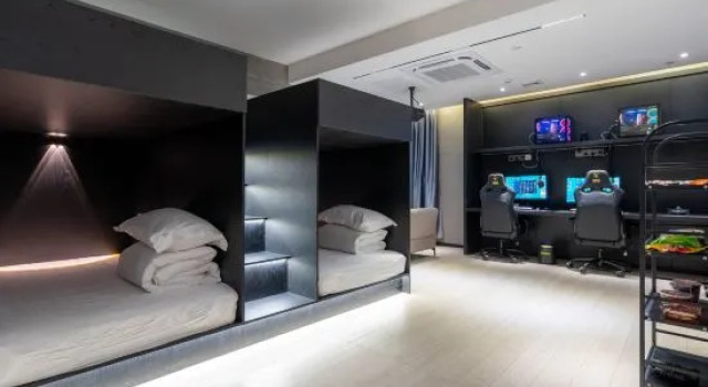 Кровать в общем номере Yueta X E-sports Hotel (Jiangnanxi Subway Station)
