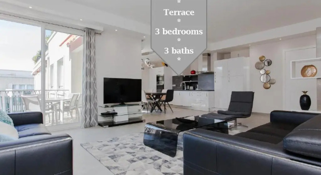 Marriott- Croisette: Superb 3 Bedrooms/ 3 Baths, Забронировать Отель Канны Приморские Альпы, рядом с Galerie Alexandre Leadouze