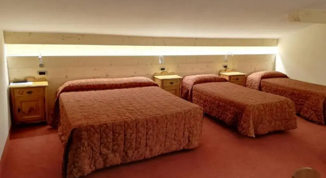 Четырёхместный номер Standard Мансарда с видом на горы Hotel Des Alpes