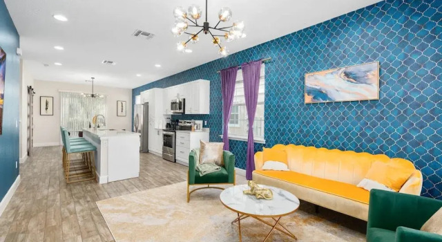 Super Luxe- Sleeps 17 W Designs Near Disney, Забронировать Дом для отпуска Киссимми Диснейуорлд Орландо, рядом с Курортный комплекс Give Kids The World Village