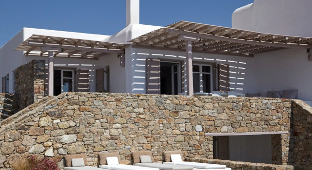 Amazing view Mykonian Villa with 5 bedrooms and pool, Забронировать Вилла Коттеджи Пляжа Элия, Коттедж