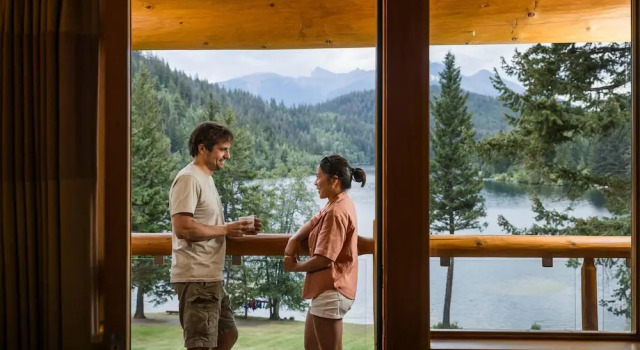 Четырёхместный номер Superior с балконом и с видом на озеро Tyax Lodge & Heliskiing