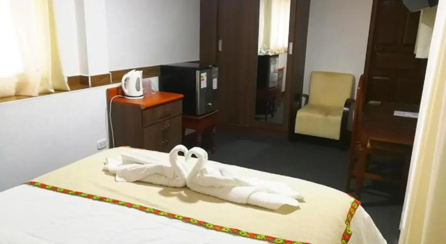 O podwyższonym standardzie pokój Casa Kuelap Hostal