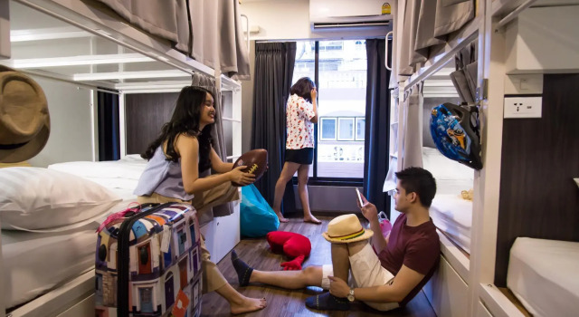 Кровать в общем номере Click Hostel