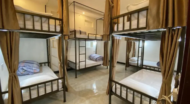 Кровать в общем номере Ha Giang Ali Hostel
