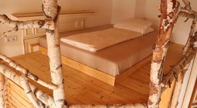 Кровать в общем номере Spirit Lodge Leipzig