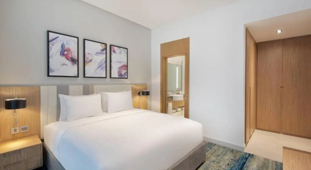 Двухместный люкс c 1 комнатой с балконом и с видом на город Residence Inn by Marriott Al Jaddaf