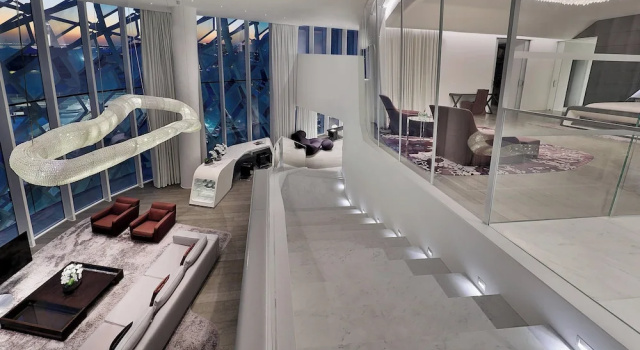 Двухместный люкс Penthouse Bi-Level c 1 комнатой с балконом и с видом на воду W Abu Dhabi - Yas Island