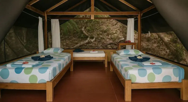 Трёхместное бунгало с видом на сад La Leona Eco Lodge