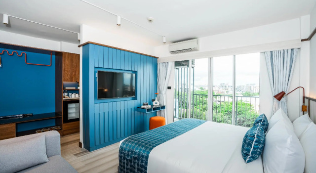 Кровать в общем номере Hotel Amber Sukhumvit 85