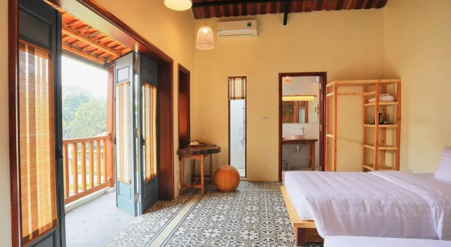 Трёхместный семейный номер Standard с видом на сад LittleTamCoc Boutique Villa Ninh Binh