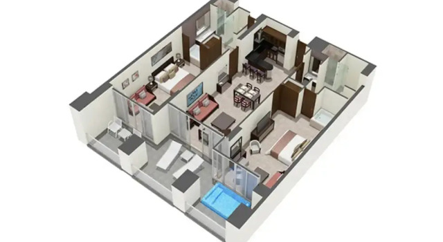 Семейный люкс с 2 комнатами с балконом Grand Ocean Breeze Acapulco