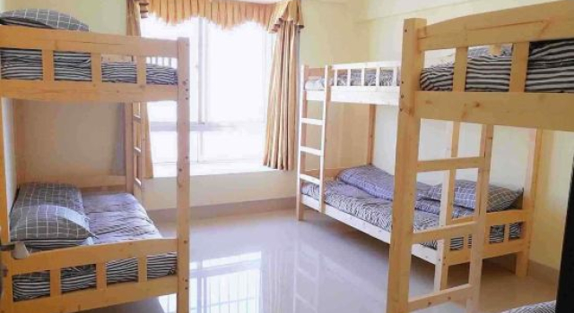 Кровать в общем номере (женский номер) с красивым видом из окна Wheat League Youth Hostel (Nanning ASEAN Business District Subway Station Branch)