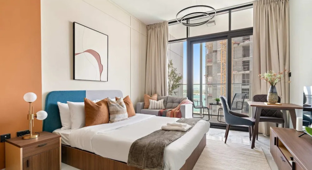 Студия Silkhaus Stylish Studio With Balcony 2 Min to Adgm in Al Maryah Vista