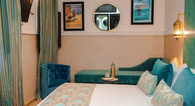 Camera quadrupla Standard con vista sul cortile Riad Roummana Marrakech