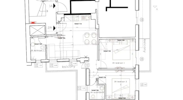 Апартаменты с 2 комнатами с балконом Eos Residence