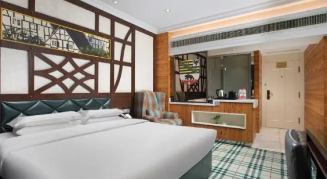 Номер Deluxe GreenTree Inn Zaozhuang Shanting Jinke International Business Hotel