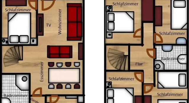 Коттедж с 5 комнатами с балконом Ferienhaus im Seepark Kirchheim