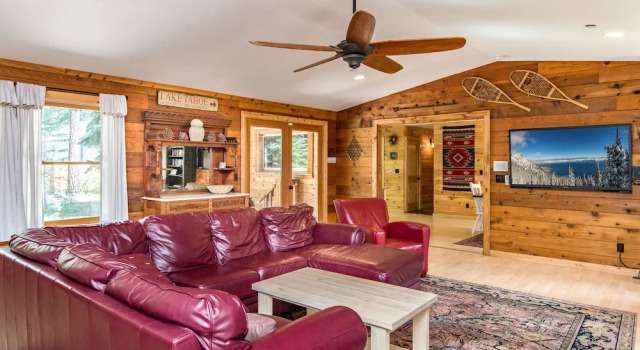 Modern Cedar Log Cabin w Hot Tub by RedAwning