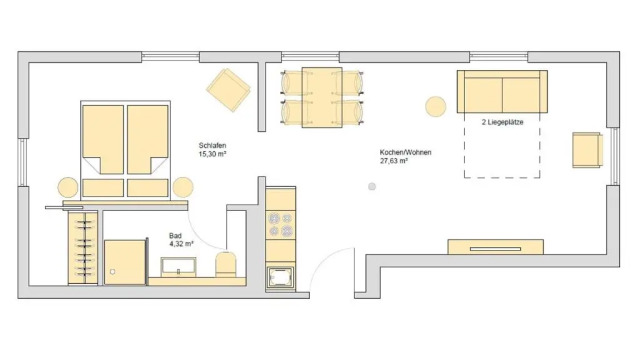 Апартаменты c 1 комнатой Sternen Bohlingen Aparthotel