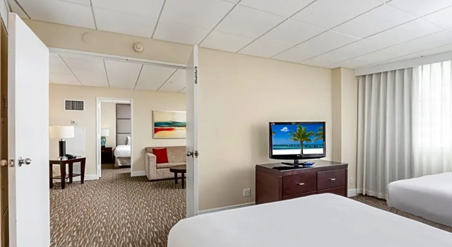 Четырёхместный люкс с балконом и с видом на город GALLERY One - A DoubleTree Suites by Hilton Hotel