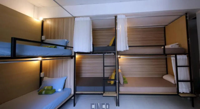 Кровать в общем номере Fine9 Hostel