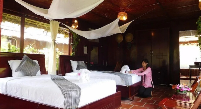 Трёхместный номер Standard с видом на сад Mekong Ecolodge