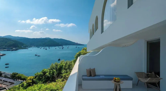 Двухместный номер Standard c 1 комнатой с частичным видом на океан Miyue Shenzhen Blue and White Holy Island Cliff Pool Hotel