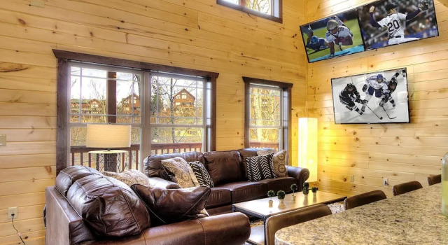 TOT NEW Cabin w/ Indoor Pool & HOT TUB Game Room & Video Wall