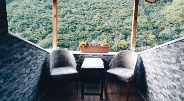 Standardowy dwuosobowy pokój i balkonem i z widokiem na rzekę Hill River Hotel