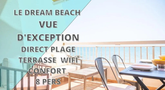 Le DREAM BEACH-TERRASSE-VUE MER D'Exception-WIFI-PARKING - CoHôteConciergerie