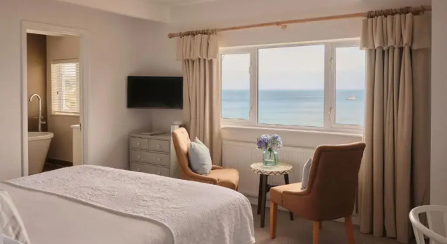Deluxe dobbelt værelse med havudsigt Boskerris Hotel