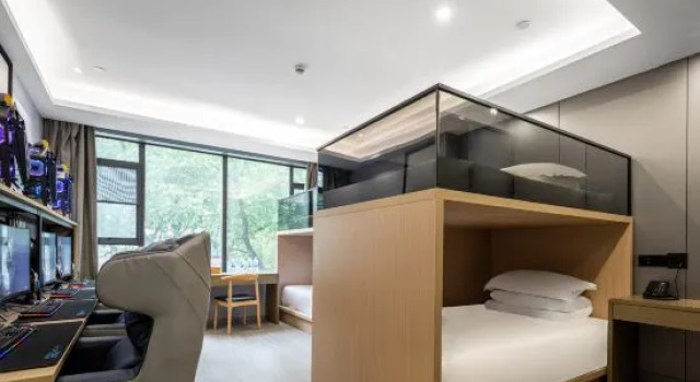 Кровать в общем номере Crossing E-sports Hotel (Wenzhou Fortune Center Wendi Road)
