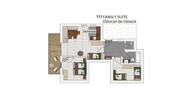 Семейный люкс с балконом Ansitz Velseck-Residence Hotel
