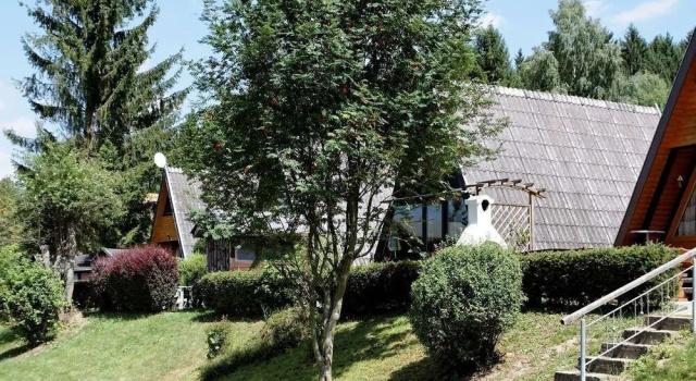 Wooden Chalet with Terrace near Swimming Lake, Prenota Chalet Cottage a Foresta Bavarese, Cottage