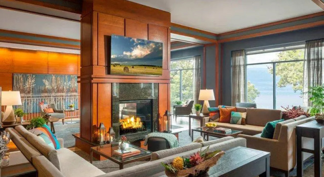 Кровать в общем номере Courtyard Burlington Harbor