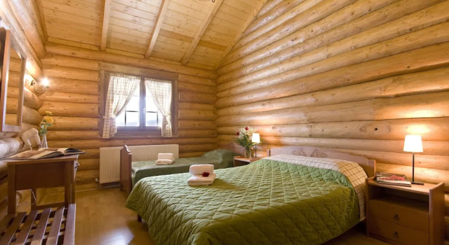 Шале Grand с 2 комнатами с балконом и с видом на горы Sfendamos Wood Village