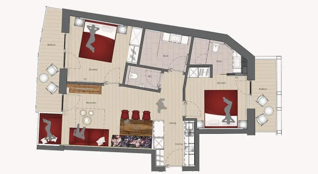 Апартаменты с видом на горы Platzhirsch Apart & Mayrhofen