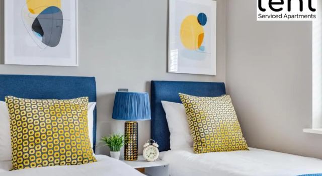 COZY 2 BED Apt Steps to town centre by Tent Serviced Apartments Egham with Free Parking and Wifi