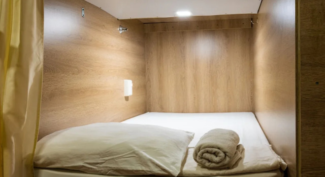 Кровать в общем номере Hostel the pod 33