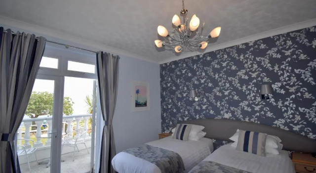 Standard Kahden hengen huone parvekkeella merinäköala The Babbacombe Hotel