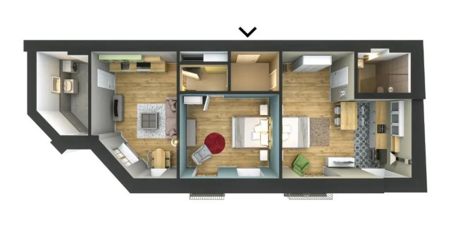 Апартаменты с 2 комнатами с балконом Отель Riga Lux Apartments - Skolas