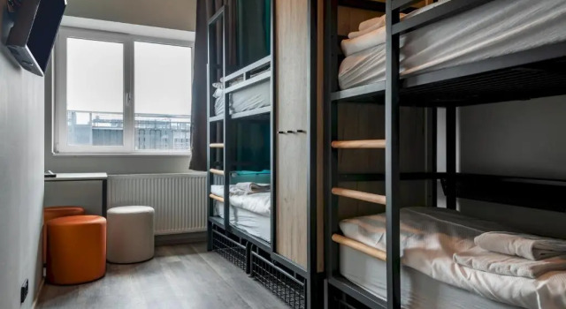 Кровать в общем номере a&o Copenhagen Sydhavn