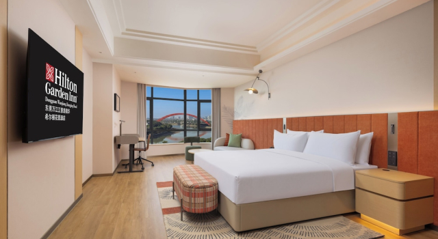Двухместный люкс Deluxe с балконом Hilton Garden Inn Dongguan Wanjiang Jiangjing Road