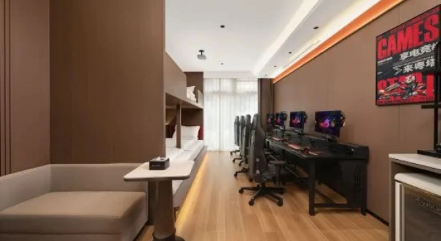 Кровать в общем номере Yueta H E-Sports Hotel