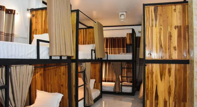 Кровать в общем номере Vang Vieng Sabai Sabai Hostel